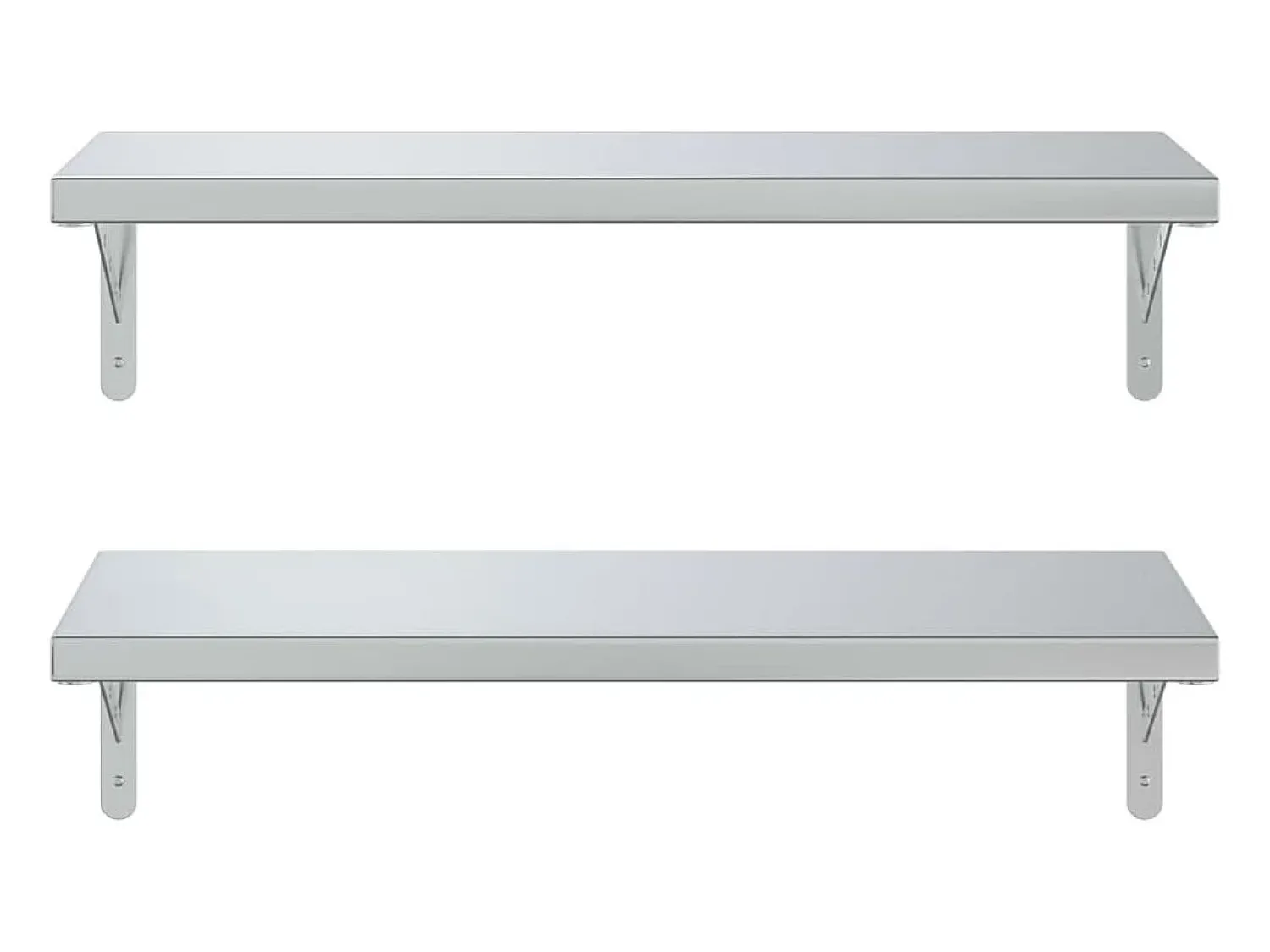 Prateleira| Prateleiras de parede 2 pcs 75x30 cm aço inoxidável PT893984 Prateado