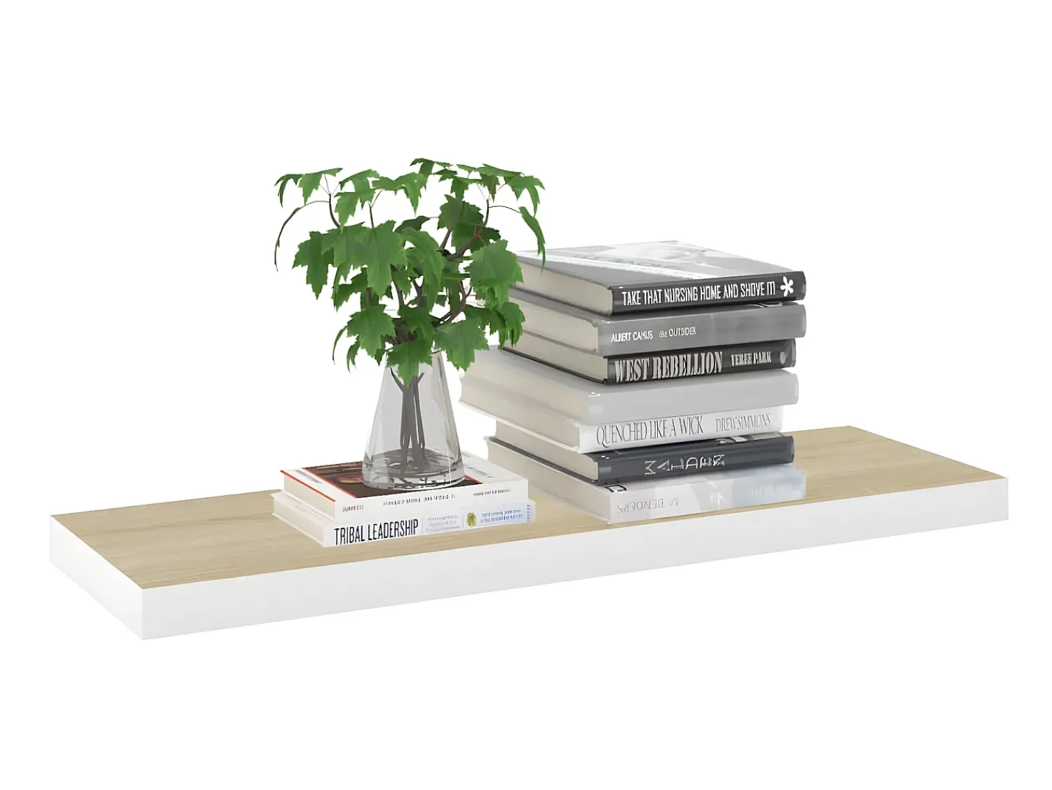 Prateleira* Prateleiras de parede 2 pcs 80x23,5x3,8cm MDF carvalho e branco PT645591 Castanho