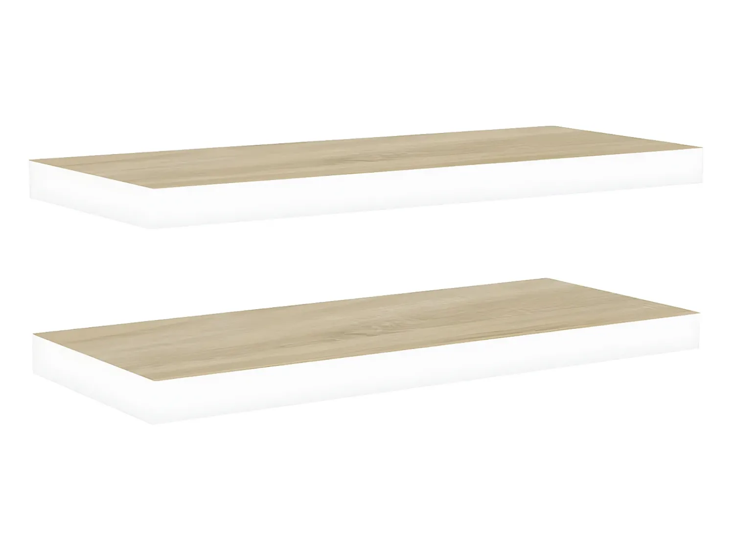 Prateleira* Prateleiras de parede 2 pcs 80x23,5x3,8cm MDF carvalho e branco PT645591 Castanho