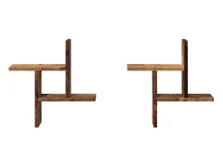 Prateleira|vidaxl Prateleiras de parede 2 pcs derivados de madeira madeira velha Castanho
