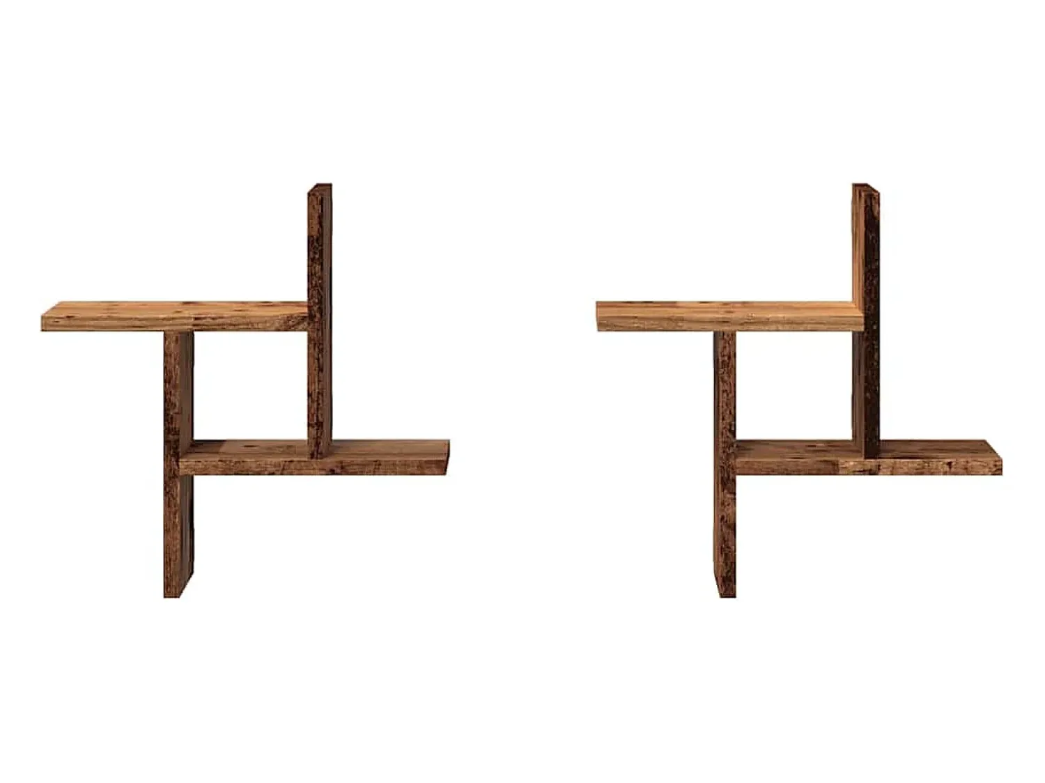 Prateleira|vidaxl Prateleiras de parede 2 pcs derivados de madeira madeira velha Castanho