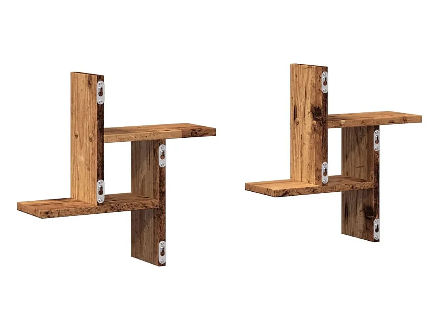 Prateleira|vidaxl Prateleiras de parede 2 pcs derivados de madeira madeira velha Castanho