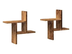 Prateleira|vidaxl Prateleiras de parede 2 pcs derivados de madeira madeira velha Castanho