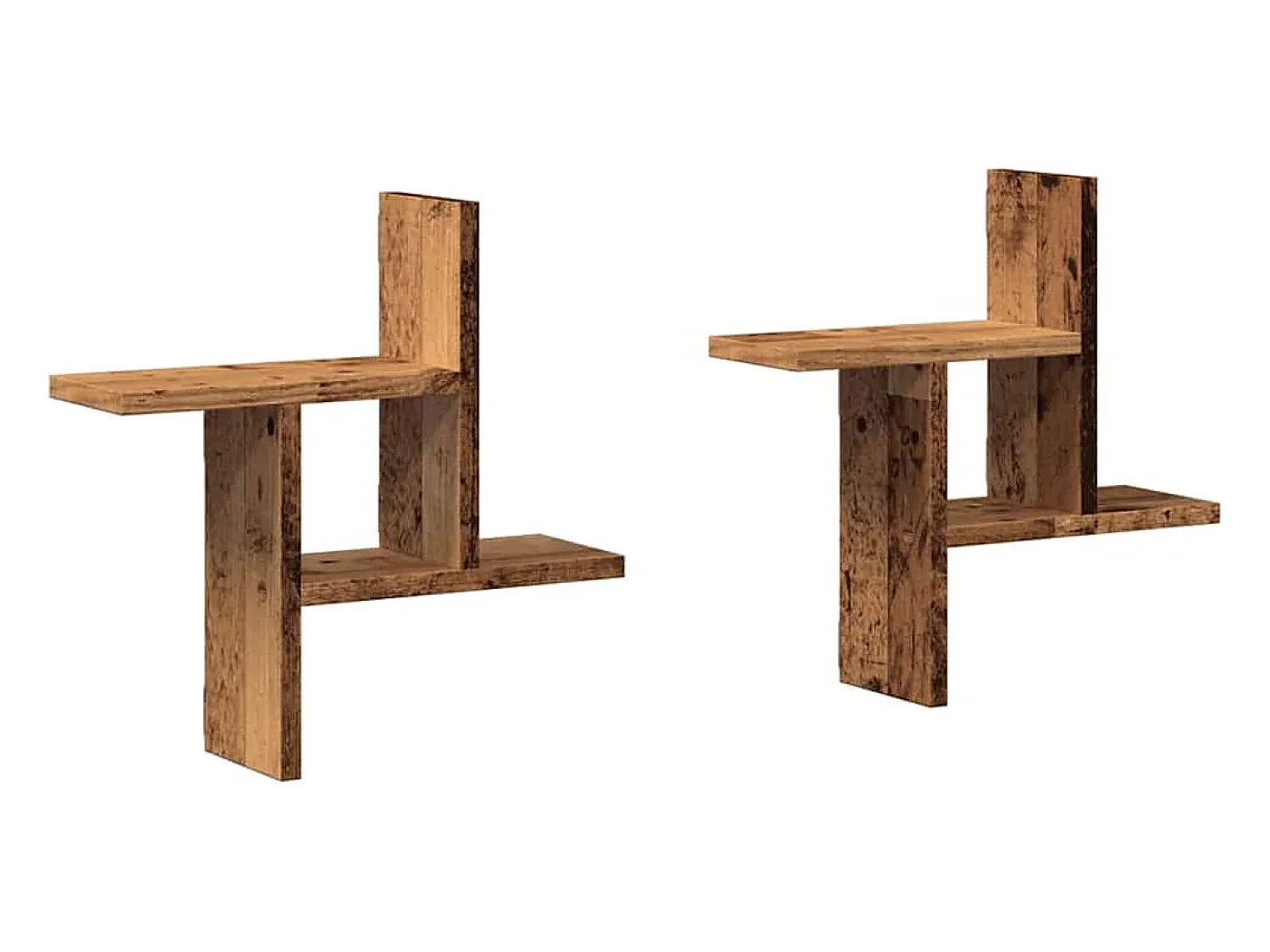 Prateleira|vidaxl Prateleiras de parede 2 pcs derivados de madeira madeira velha Castanho