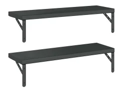 Sale vidaxl Prateleiras de parede 2 pcs 75x23,5 cm aço inoxidável prateado Preto