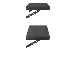 Sale vidaxl Prateleiras de parede 2 pcs 75x23,5 cm aço inoxidável prateado Preto