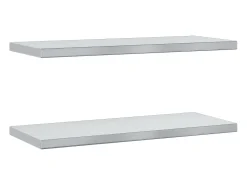 Prateleira| Prateleiras de parede 2 pcs 75x30x3 cm aço inoxidável PT441918 Prateado