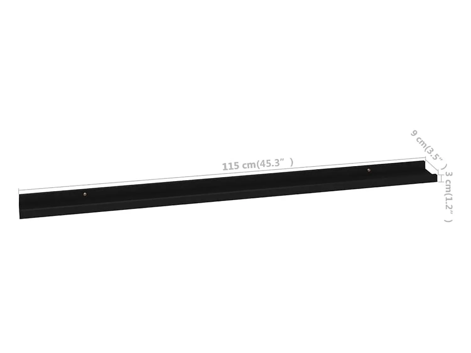 Prateleira|vidaxl Prateleiras de parede 4 pcs 115x9x3 cm Preto