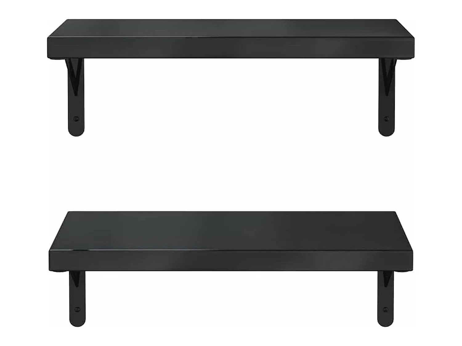 Prateleira*vidaxl Prateleiras de parede 2 pcs 50x23,5 cm aço inoxidável prateado Preto