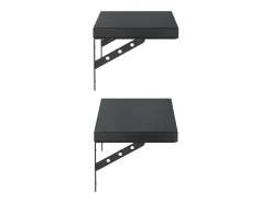 Prateleira*vidaxl Prateleiras de parede 2 pcs 50x23,5 cm aço inoxidável prateado Preto