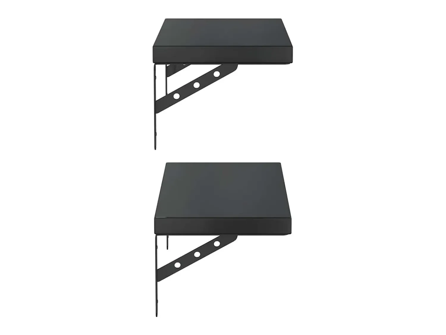 Prateleira*vidaxl Prateleiras de parede 2 pcs 50x23,5 cm aço inoxidável prateado Preto