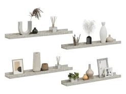 Prateleira|vidaxl Prateleiras de parede 4 pcs 60x9x3 cm cimento Cinzento
