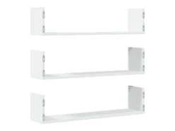 vidaxl Prateleiras de parede 3 pcs 80x18x18cm derivados madeira^ Prateleira