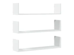 vidaxl Prateleiras de parede 3 pcs 80x18x18cm derivados madeira^ Prateleira