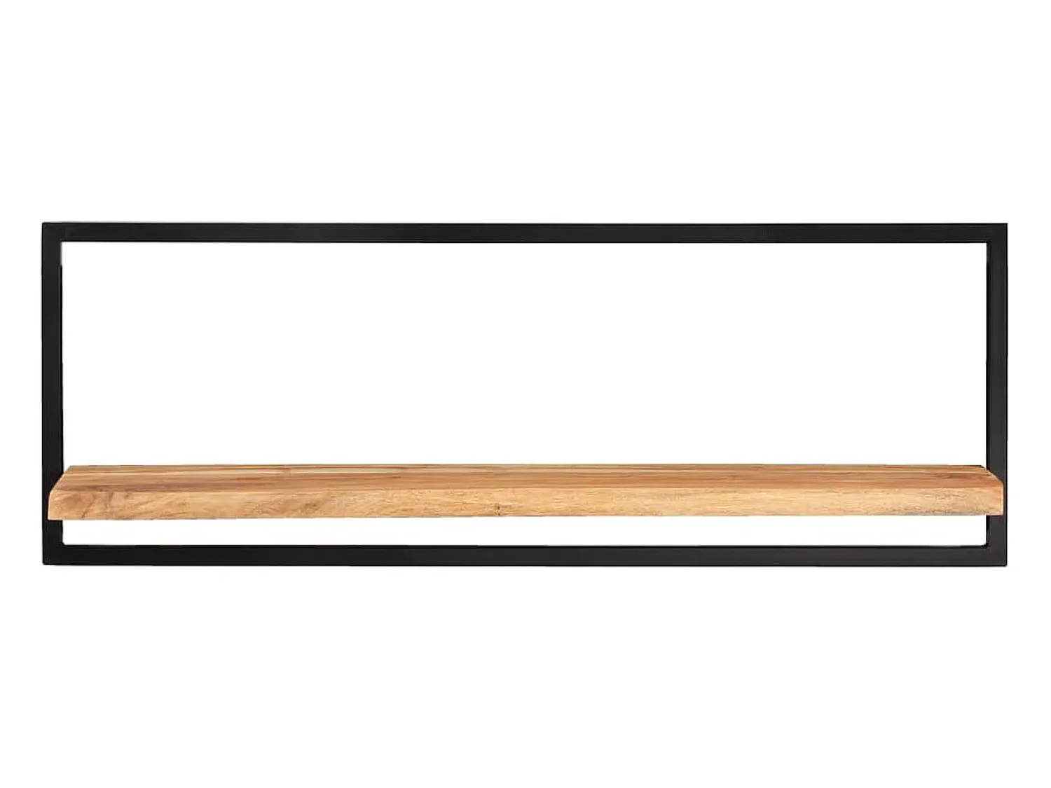 Online vidaxl Prateleiras de parede 2 pcs 100x24x35 cm acácia maciça e aço Castanho