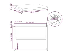 Prateleira*vidaxl Prateleiras de parede 2 pcs 50x40x3 cm aço inoxidável prateado Preto