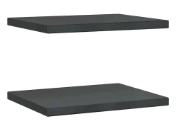 Prateleira*vidaxl Prateleiras de parede 2 pcs 50x40x3 cm aço inoxidável prateado Preto