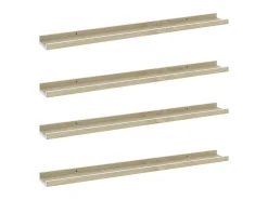 Prateleira* Prateleiras de parede 4 pcs 80x9x3 cm e carvalho sonoma PT570991 Branco