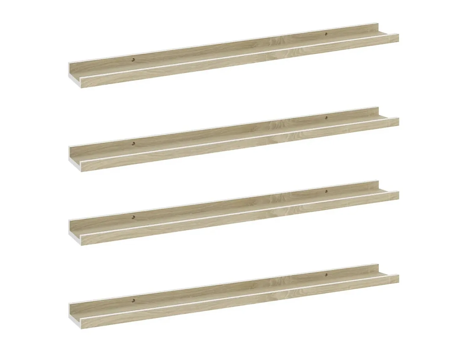 Prateleira* Prateleiras de parede 4 pcs 80x9x3 cm e carvalho sonoma PT570991 Branco