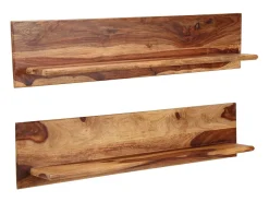 Prateleira*vidaxl Prateleiras de parede 2 pcs 118x26x20cm madeira acácia maciça Castanho