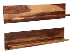 Prateleira*vidaxl Prateleiras de parede 2 pcs 118x26x20cm madeira acácia maciça Castanho