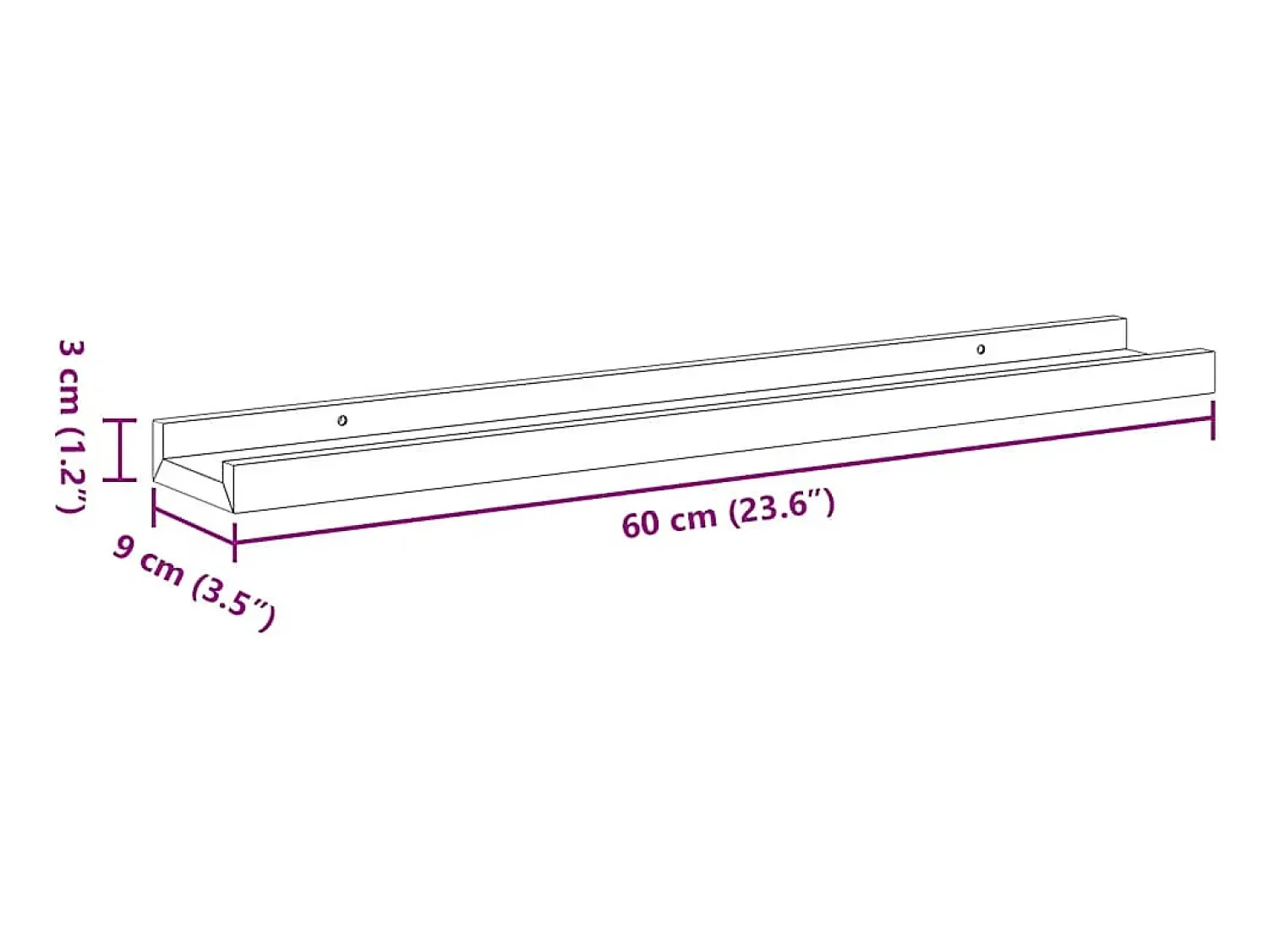 Sale vidaxl Prateleiras de parede 4 pcs 60x9x3 cm Preto