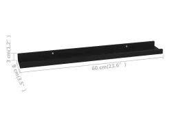 Sale vidaxl Prateleiras de parede 4 pcs 60x9x3 cm Preto