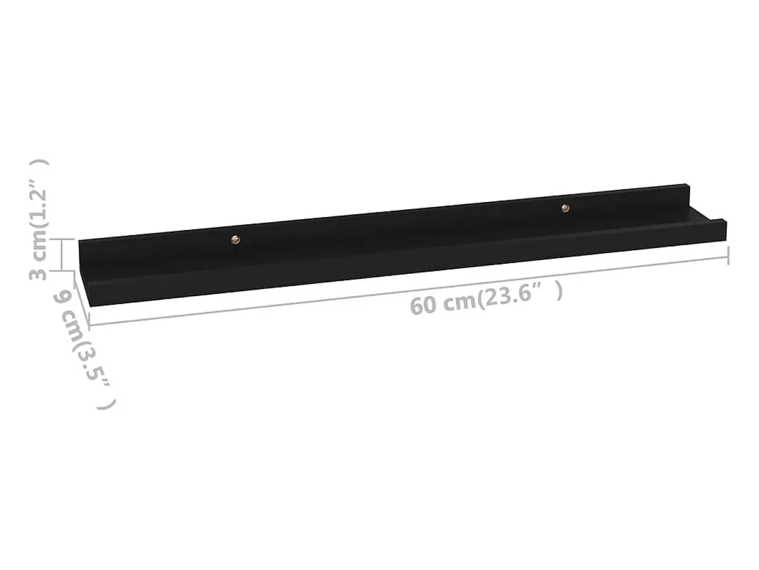 Sale vidaxl Prateleiras de parede 4 pcs 60x9x3 cm Preto