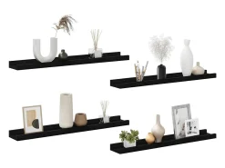 Sale vidaxl Prateleiras de parede 4 pcs 60x9x3 cm Preto