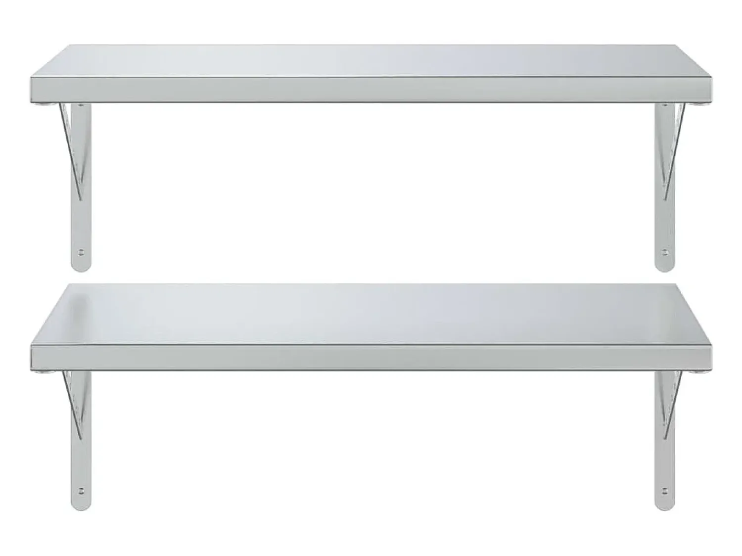 Prateleira| Prateleiras de parede 2 pcs 75x40 cm aço inoxidável PT793688 Prateado