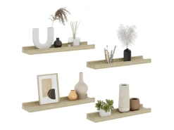Prateleira|vidaxl Prateleiras de parede 4 pcs 40x9x3 cm carvalho sonoma Castanho