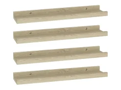 Prateleira|vidaxl Prateleiras de parede 4 pcs 40x9x3 cm carvalho sonoma Castanho