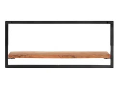 Hot Prateleiras de parede 2 pcs 80x25x35 cm acácia maciça e aço PT432760 Castanho