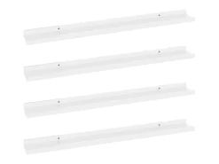 Prateleira* Prateleiras de parede 4 pcs 80x9x3 cm brilhante PT345592 Branco