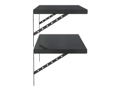 Prateleira|vidaxl Prateleiras de parede 2 pcs 100x40 cm aço inoxidável prateado Preto