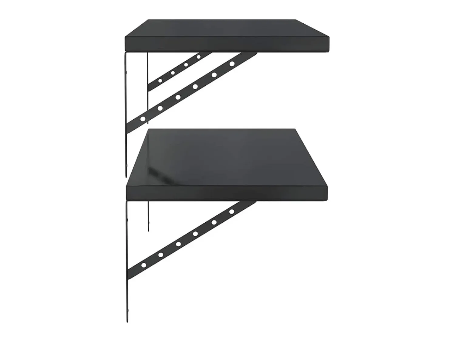 Prateleira|vidaxl Prateleiras de parede 2 pcs 100x40 cm aço inoxidável prateado Preto