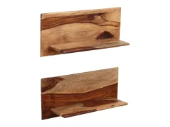 vidaxl Prateleiras de parede 2 pcs 58x26x20cm madeira acácia maciça^ Prateleira