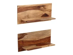 vidaxl Prateleiras de parede 2 pcs 58x26x20cm madeira acácia maciça^ Prateleira