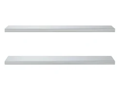Discount Prateleiras de parede 2 pcs 100x30x3 cm aço inoxidável PT777362 Prateado