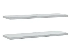 Discount Prateleiras de parede 2 pcs 100x30x3 cm aço inoxidável PT777362 Prateado