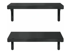 Prateleira* Prateleiras de parede 2 pcs 50x30 cm aço inoxidável prateado PT458361 Preto