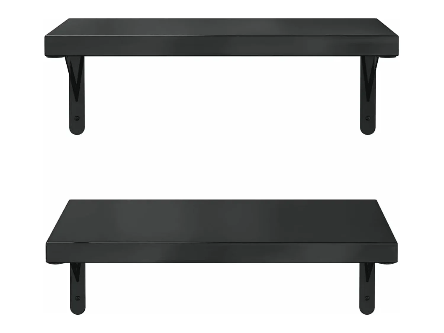 Prateleira* Prateleiras de parede 2 pcs 50x30 cm aço inoxidável prateado PT458361 Preto
