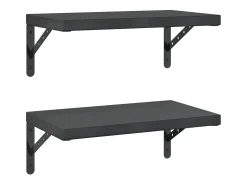 Prateleira* Prateleiras de parede 2 pcs 50x30 cm aço inoxidável prateado PT458361 Preto