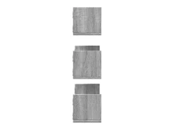 Best vidaxl Prateleiras de parede 3 pcs derivados madeira sonoma Cinzento