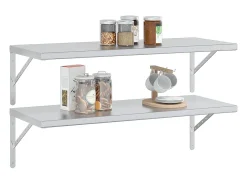 Prateleira*vidaxl Prateleiras de parede 2 pcs 100x40 cm aço inoxidável Prateado