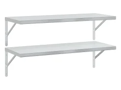 Prateleira*vidaxl Prateleiras de parede 2 pcs 100x40 cm aço inoxidável Prateado