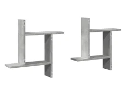 Prateleira*vidaxl Prateleiras de parede 2 pcs derivados de madeira cinza cimento Cinzento