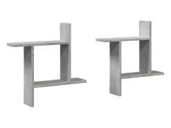 Prateleira*vidaxl Prateleiras de parede 2 pcs derivados de madeira cinza cimento Cinzento