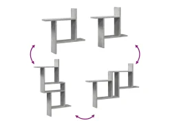 Prateleira*vidaxl Prateleiras de parede 2 pcs derivados de madeira cinza cimento Cinzento