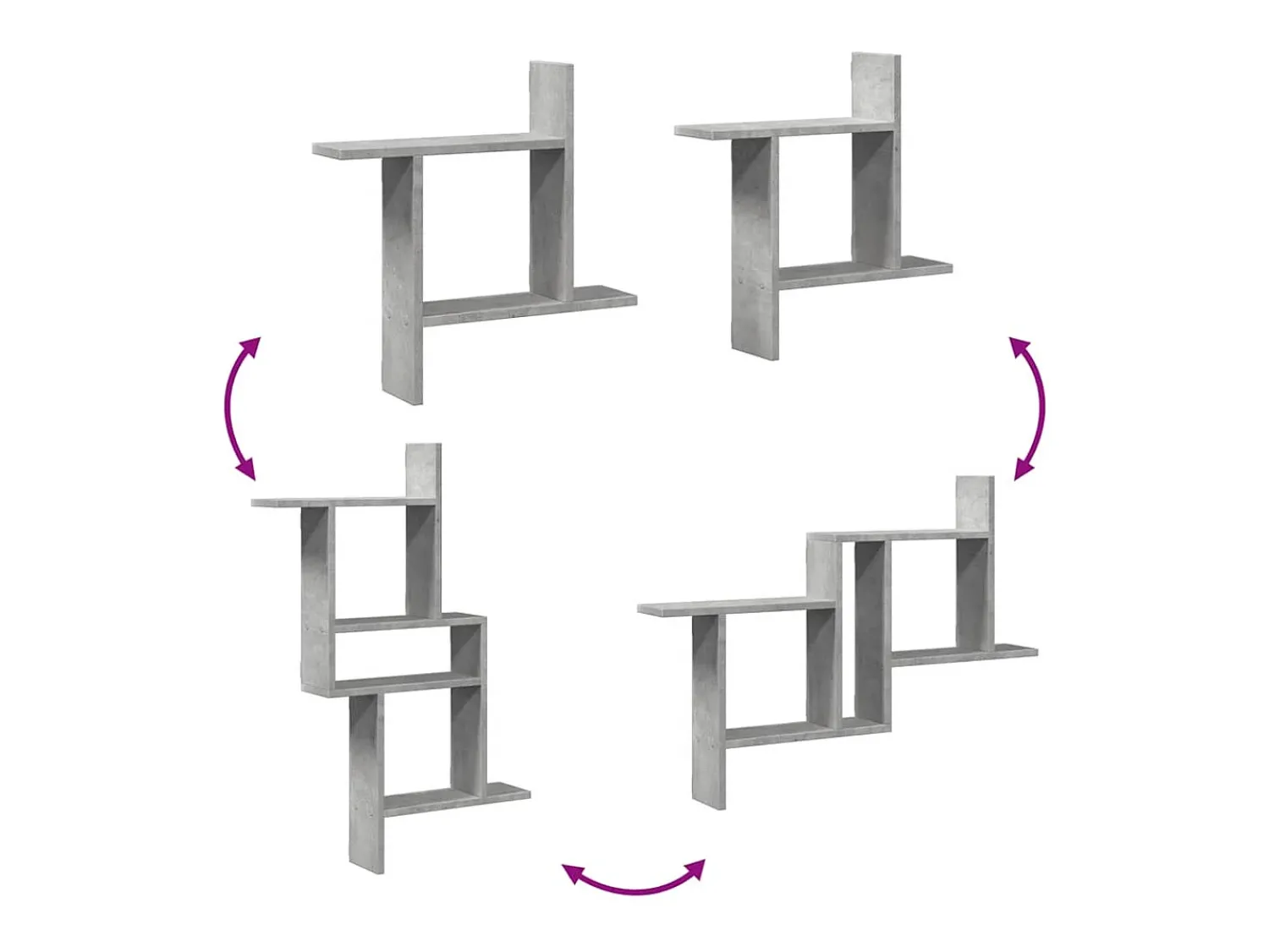 Prateleira*vidaxl Prateleiras de parede 2 pcs derivados de madeira cinza cimento Cinzento